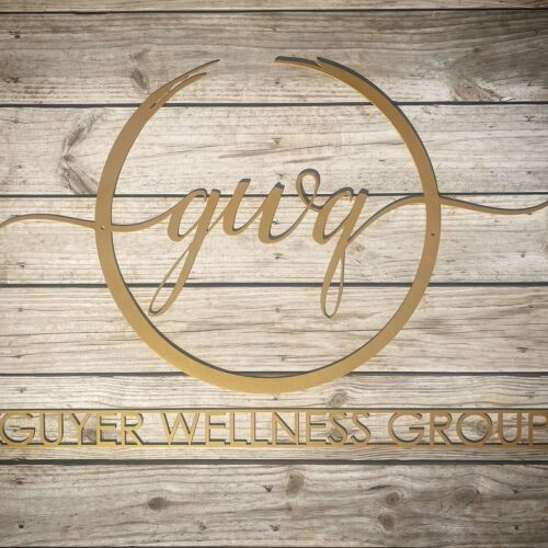 Elegant Cursive Initials Business Logo Sign Wellness Center