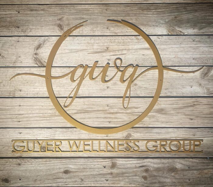 Elegant Cursive Initials Business Logo Sign Wellness Center