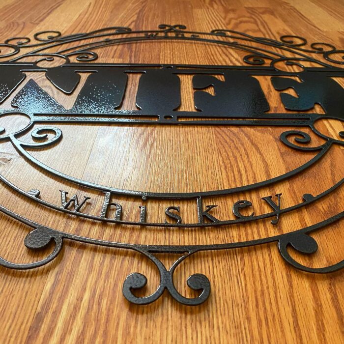 Elegant Scroll Business Sign for Winery Vinifera