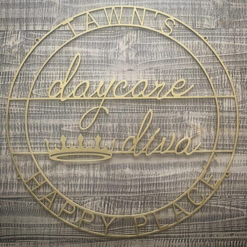 Custom Metal Business Logo Sign for Daycare Diva
