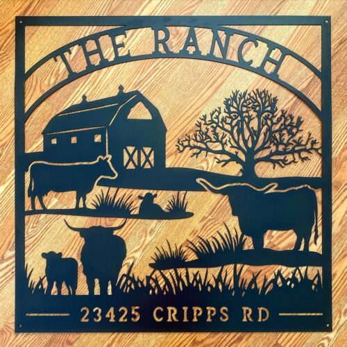 The Ranch Custom Outdoor Metal Ranch Address Sign
