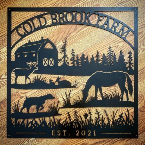 Cold Brook Farm Custom Outdoor Metal Farm Sign