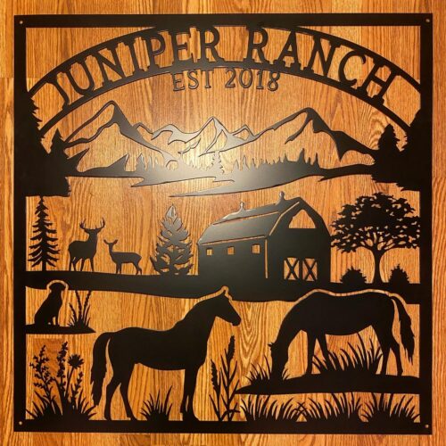 Juniper Ranch Custom Outdoor Metal Ranch Sign