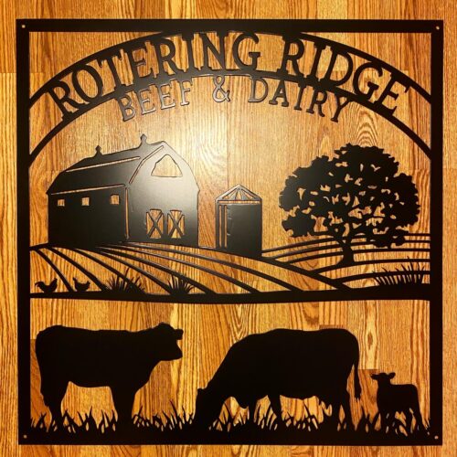 Rotering Ridge Beef & Dairy Farm Outdoor Custom Metal Sign