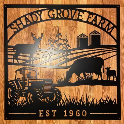 Shady Grove Farm Custom Outdoor Metal Farm Sign