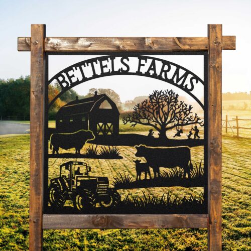 Bettels Farms Custom Metal Outdoor Steel Farm Sign
