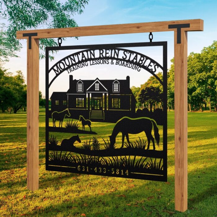 Farm / Ranch Sign Mountain Rein Stables