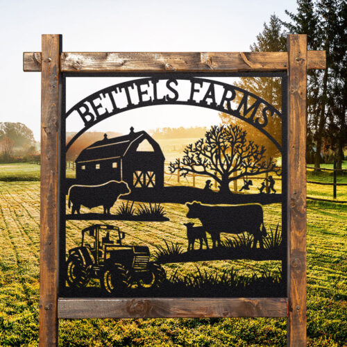 Custom Metal Farm Sign Bettels Farms
