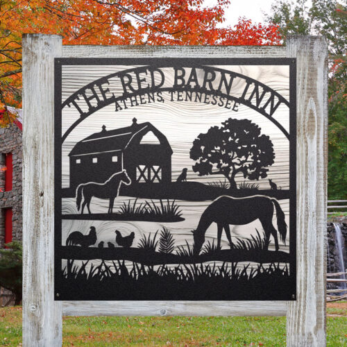 Custom Metal Farm Sign The Red Barn Inn