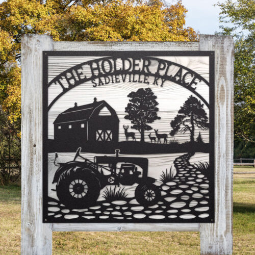 Custom Metal Farm Sign - The Holder Place