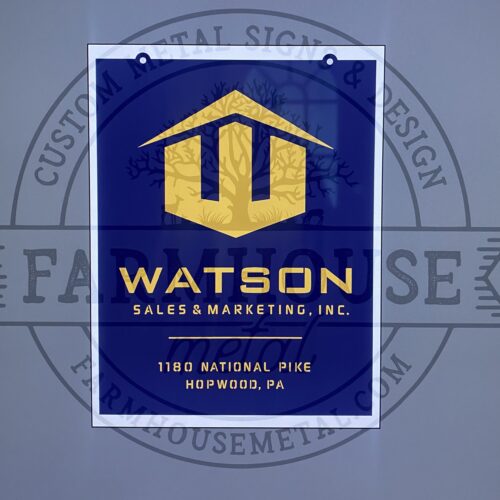 Metal Business Sign for Watson Sales & Marketing